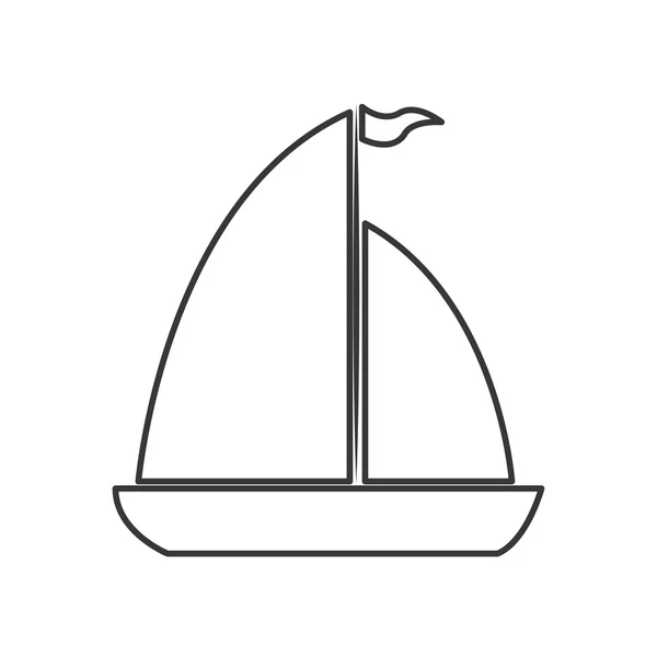 Segelboot-Ikone — Stockvektor