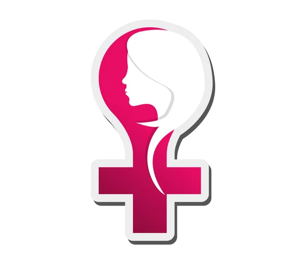 Vrouwelijke teken en vrouw pictogram — Stockvector