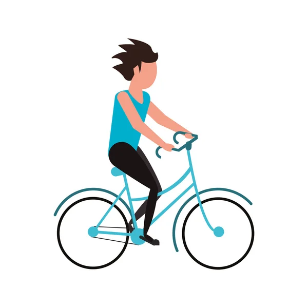 Persona montar bicicleta icono — Vector de stock