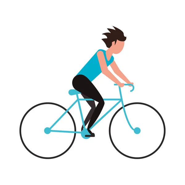 Persona montar bicicleta icono — Vector de stock