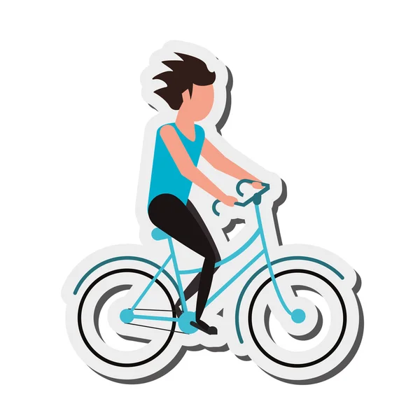 Persona montar bicicleta icono — Vector de stock
