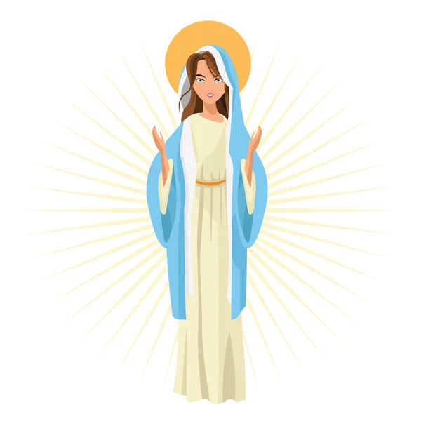 Heilige Maria Religion Ikone. Vektorgrafik — Stockvektor