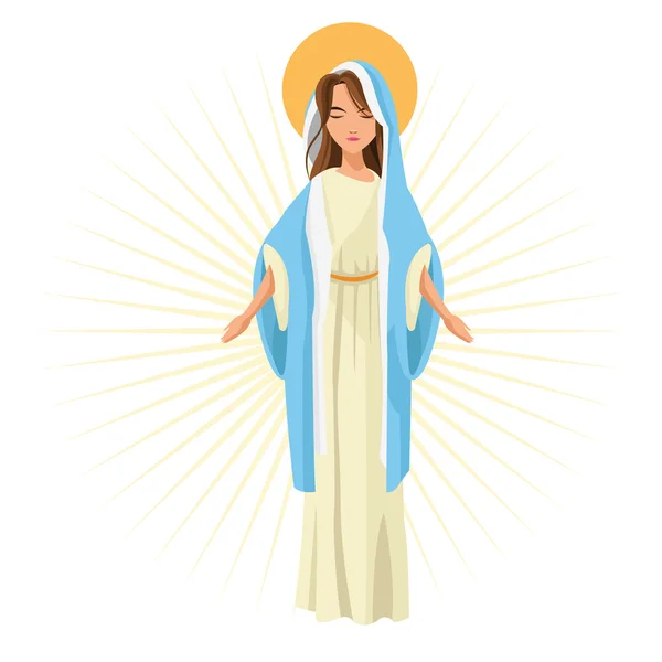 Heliga Maria religion ikon. Vektorgrafik — Stock vektor