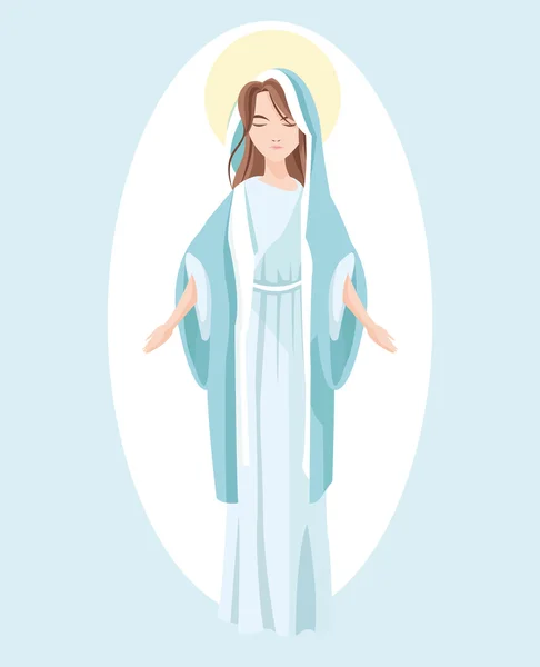 Mary-icoon van de heilige religie. Vectorafbeelding — Stockvector