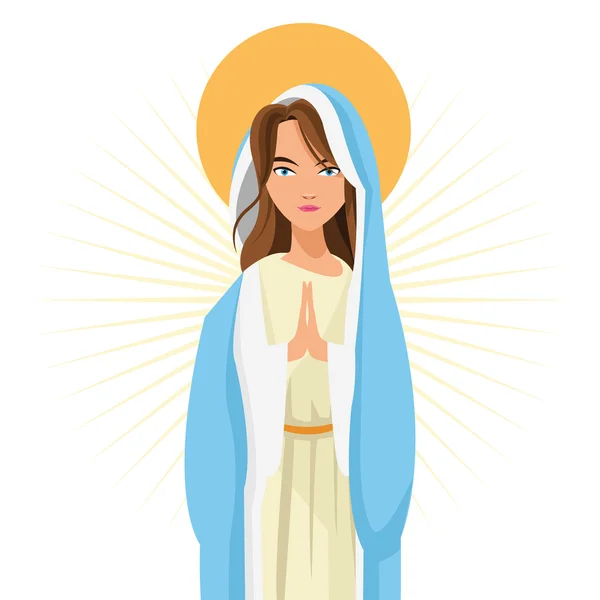 Святая Мария икона религии. Векторная графика — стоковый вектор