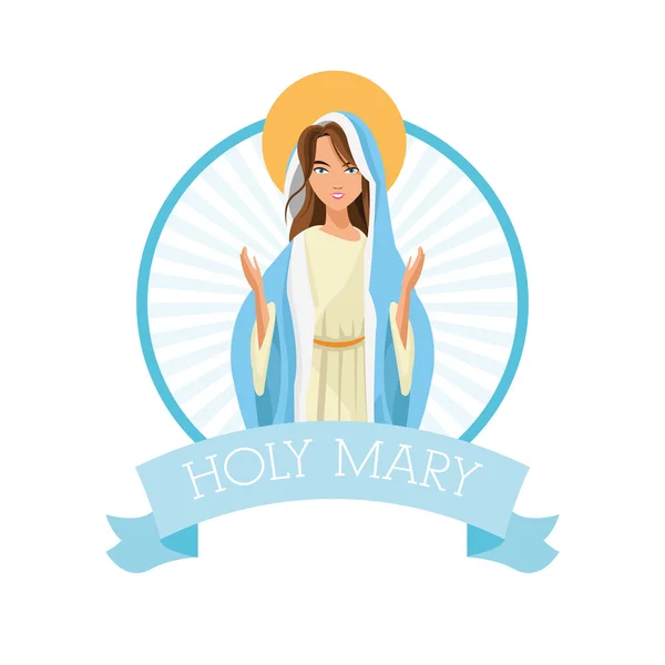 Mary-icoon van de heilige religie. Vectorafbeelding — Stockvector