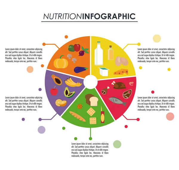 Icono de infografía. Diseño nutricional. Gráfico vectorial — Vector de stock