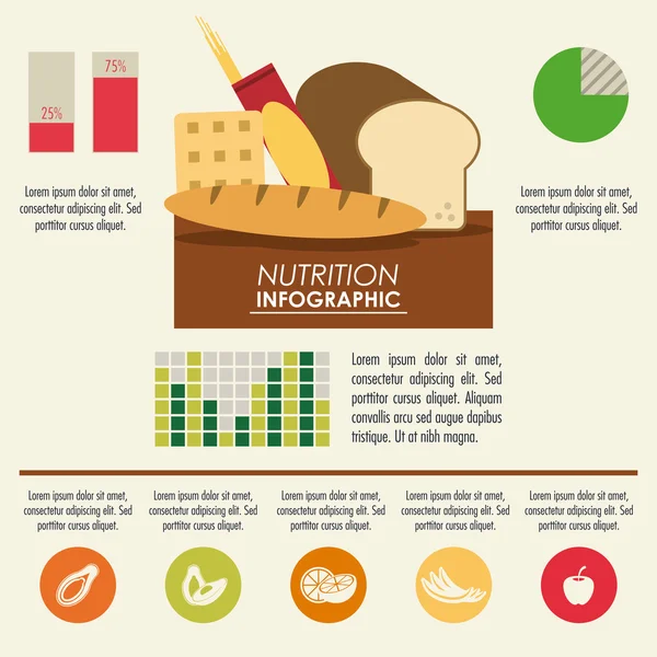 Icona infografica. Design nutrizionale. Grafico vettoriale — Vettoriale Stock