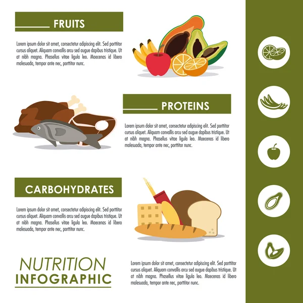 Ícone infográfico. Design nutricional. Gráfico vetorial — Vetor de Stock