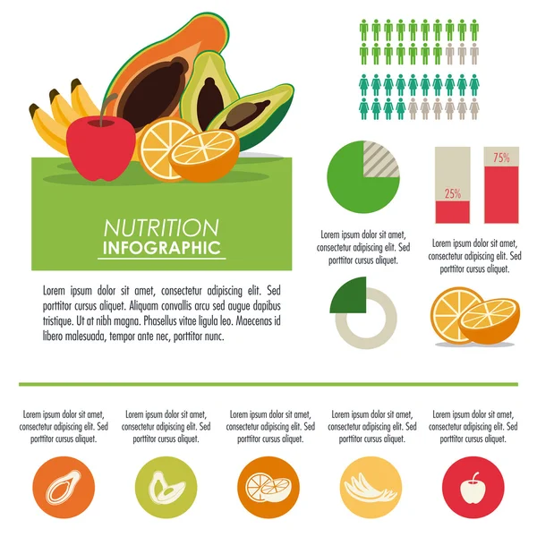 Icono de infografía. Diseño nutricional. Gráfico vectorial — Archivo Imágenes Vectoriales