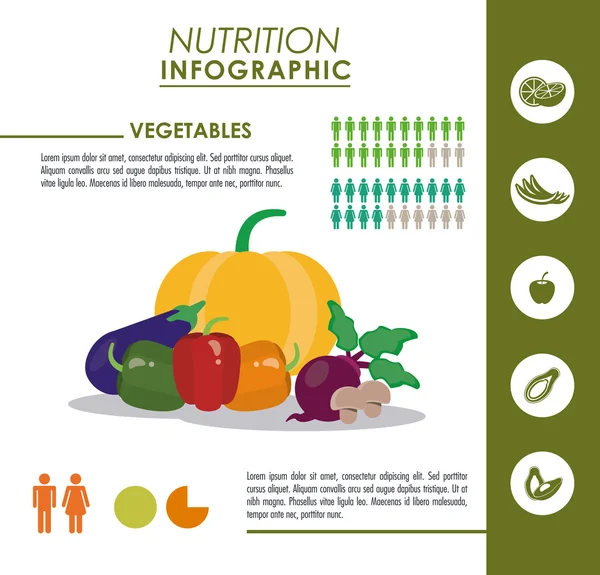 Icona infografica. Design nutrizionale. Grafico vettoriale — Vettoriale Stock