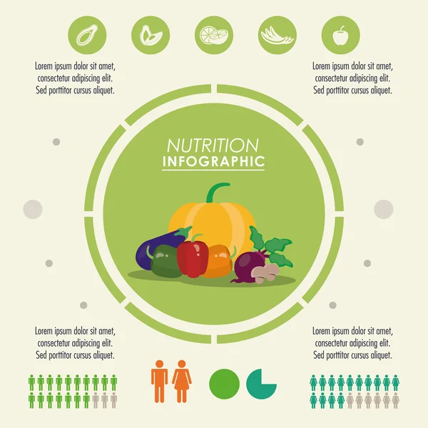 Ícone infográfico. Design nutricional. Gráfico vetorial — Vetor de Stock