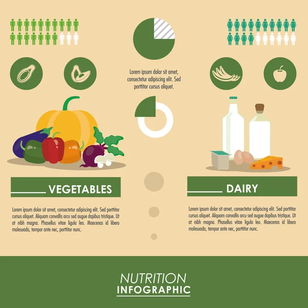 Icono de infografía. Diseño nutricional. Gráfico vectorial — Vector de stock