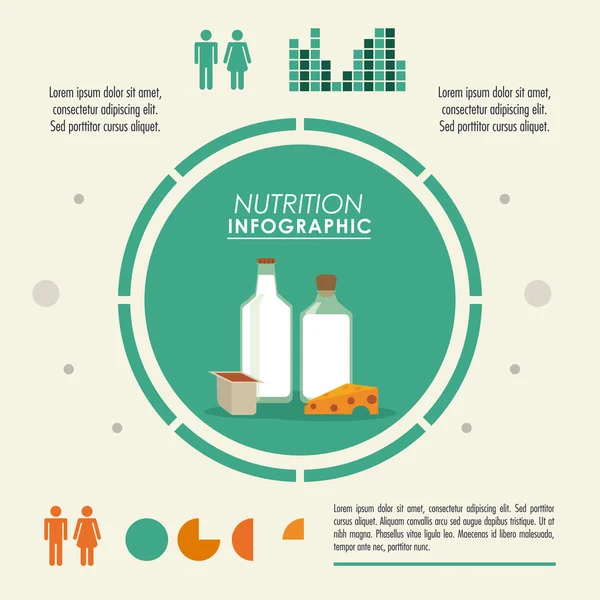 Icono de infografía. Diseño nutricional. Gráfico vectorial — Vector de stock