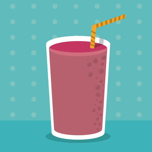 Стакан фруктового сока пить здоровую икону. Векторная графика — стоковый вектор