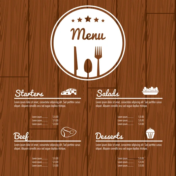 Menü étterem konyha ikonra. Vektorgrafika — Stock Vector