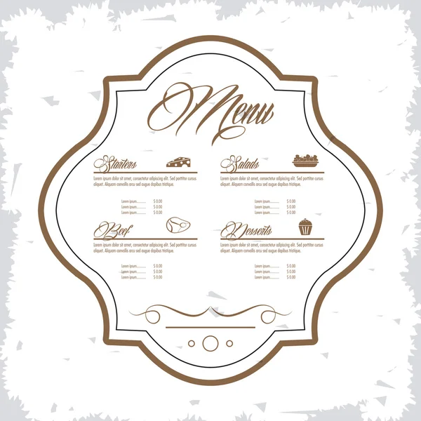 Menú restaurante icono de cocina. Gráfico vectorial — Vector de stock