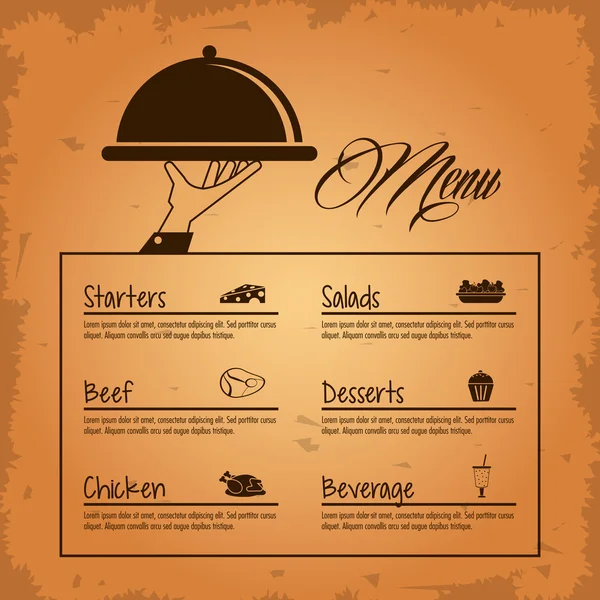 Menú restaurante icono de cocina. Gráfico vectorial — Vector de stock