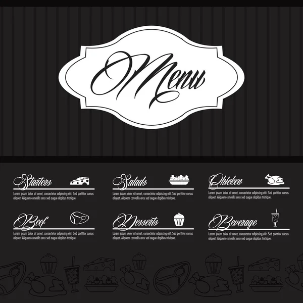 Menú restaurante icono de cocina. Gráfico vectorial — Vector de stock