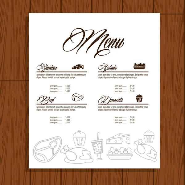 Menú restaurante icono de cocina. Gráfico vectorial — Archivo Imágenes Vectoriales