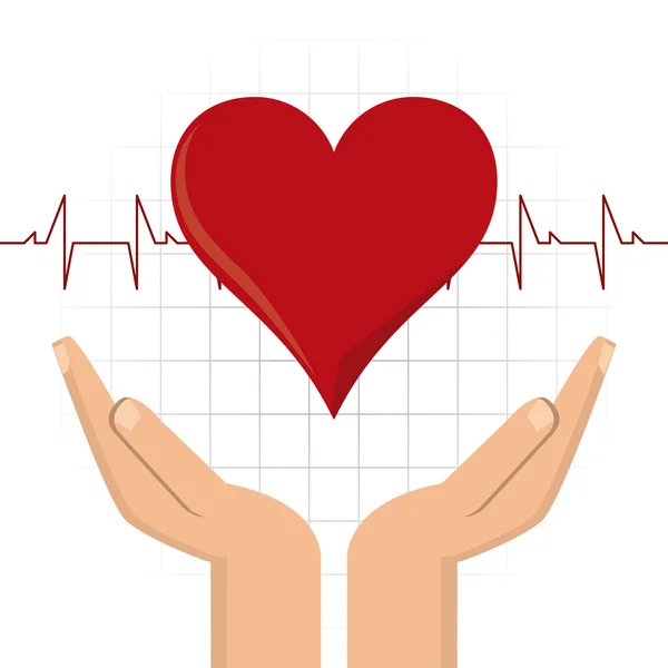 Arm hart hand bloeddonatie pictogram. Vectorafbeelding — Stockvector