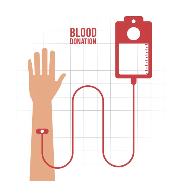 アームバッグ手の献血アイコン。ベクトルグラフィック — ストックベクタ