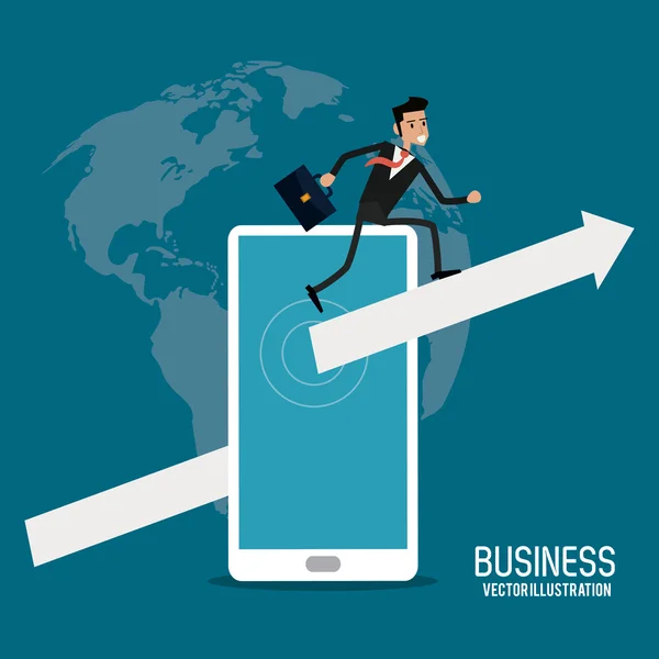 Geschäftsmann Smartphone männliche Business-Ikone. Vektorgrafik — Stockvektor