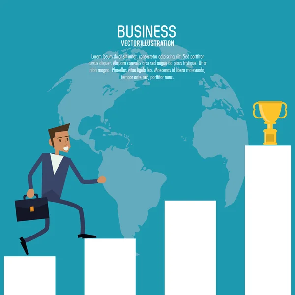 Zakenman man mannelijke Trophy Business pictogram. Vectorafbeelding — Stockvector