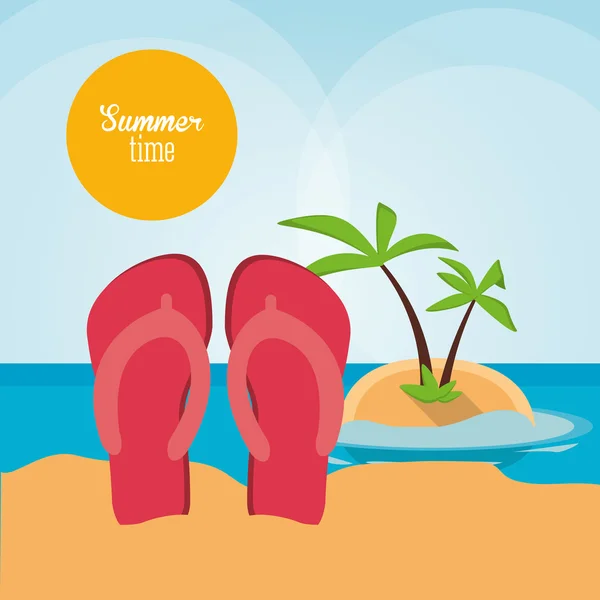 Sandalias vacaciones de verano icono. Gráfico vectorial — Vector de stock