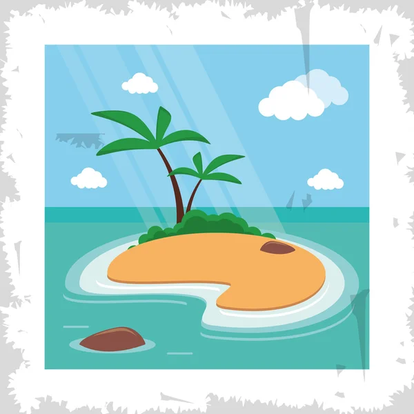 Palmier vacances d'été icône. Graphique vectoriel — Image vectorielle