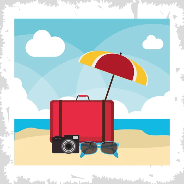 Bolsa vacaciones vacaciones de verano icono. Gráfico vectorial — Archivo Imágenes Vectoriales