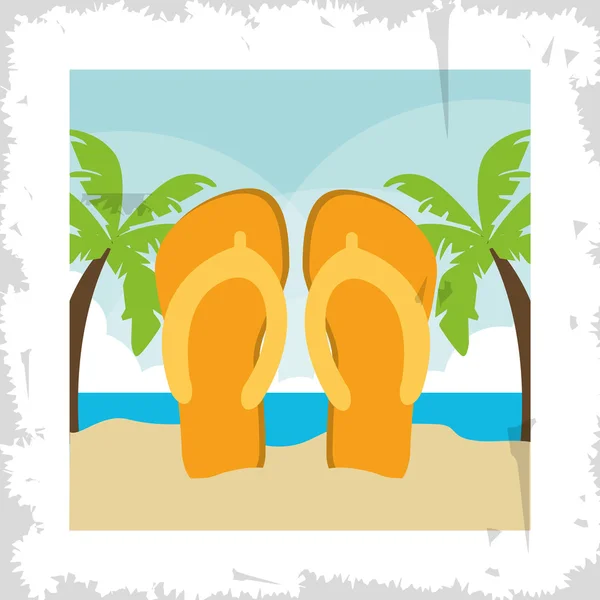 Sandalias vacaciones de verano icono. Gráfico vectorial — Vector de stock