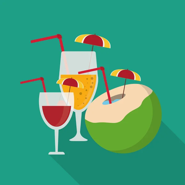 Cocktail summer holiday vacation icon. Vector graphic — Stock Vector