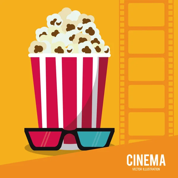 Pop corn bril film film Cinema pictogram. Vectorafbeelding — Stockvector