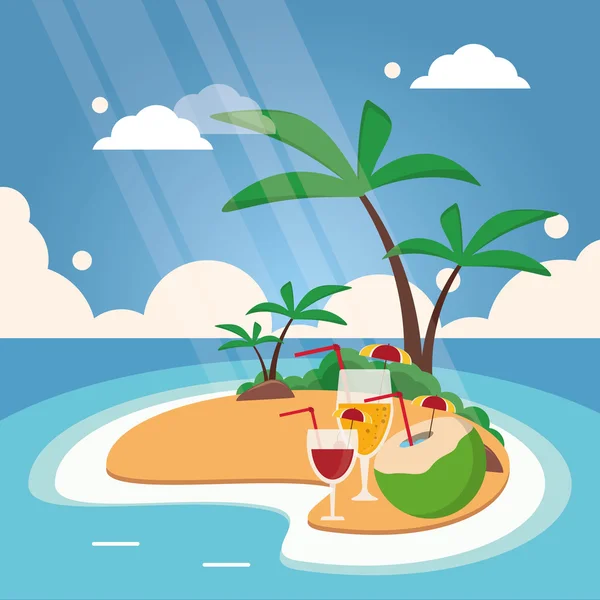 Palm tree summer holiday vacation icon. Vector graphic Stock Illustration