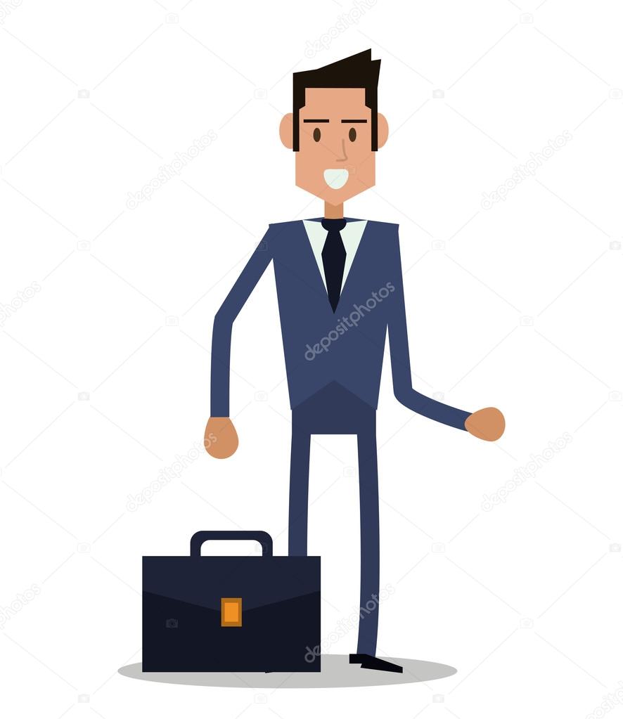 Businessman Man Male Suitcase Suit Necktie Business Icon Colorfull And Flat Illustration Vector Graphic Premium Vector In Adobe Illustrator Ai Ai Format Encapsulated Postscript Eps Eps Format