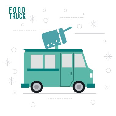 dondurma kamyon fast food simgesi. Vektör grafiği