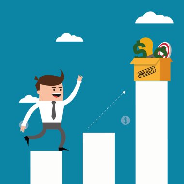 İşadamı çubukları simgesini parmaklar. Vektör grafiği