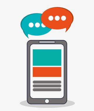 Smartphone sosyal ağ kutsal kişilerin resmi. Vektör grafiği