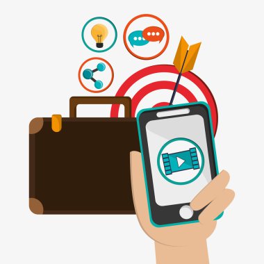 Smartphone sosyal ağ kutsal kişilerin resmi. Vektör grafiği