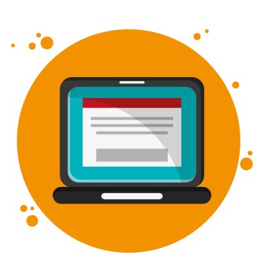 dizüstü sosyal ağ medya çoklu ortam simgesini. Vektör grafiği