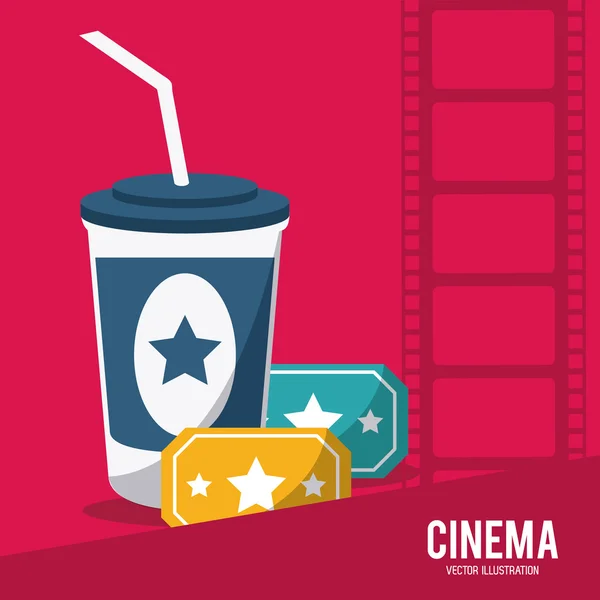 Ingressos de refrigerante ícone cinema filme. Gráfico vetorial — Vetor de Stock