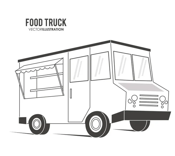 Икона быстрого питания грузовика. Векторная графика — стоковый вектор