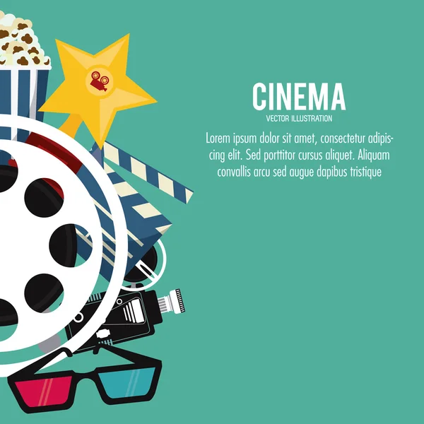 Estrella gafas clapboard icono de la película. Gráfico vectorial — Archivo Imágenes Vectoriales