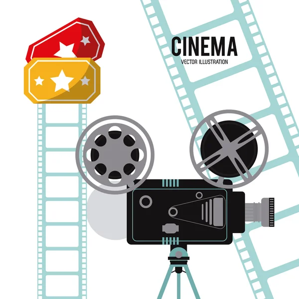 Câmera de vídeo filme filme bobina ícone de cinema. Gráfico vetorial — Vetor de Stock