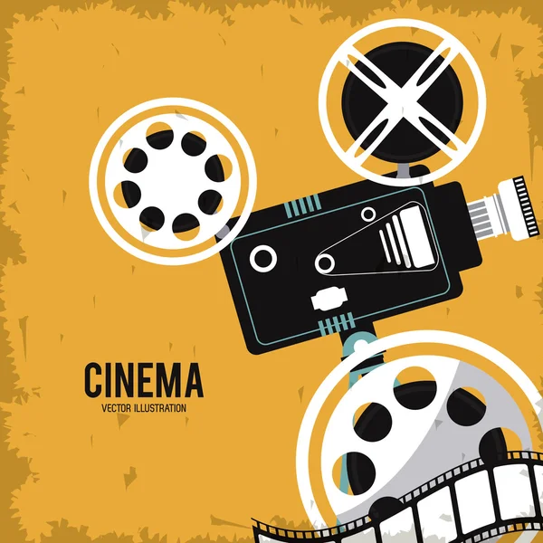 Video camera movie film reel cinema icon. Vector graphic — Stock Vector