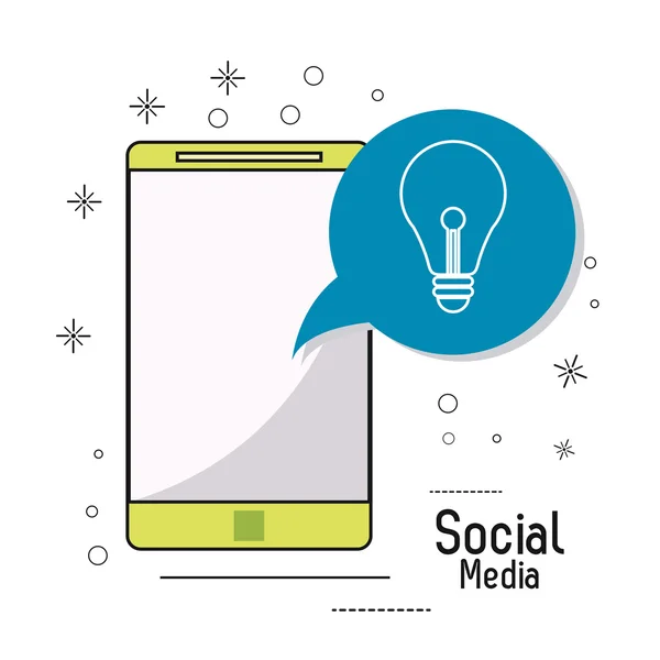 Ikonę mediów społecznościowych smartfonu. Grafika wektorowa — Wektor stockowy