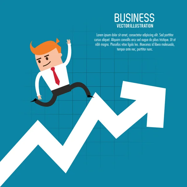 Zakenman pijl man cartoon pictogram. Vectorafbeelding — Stockvector