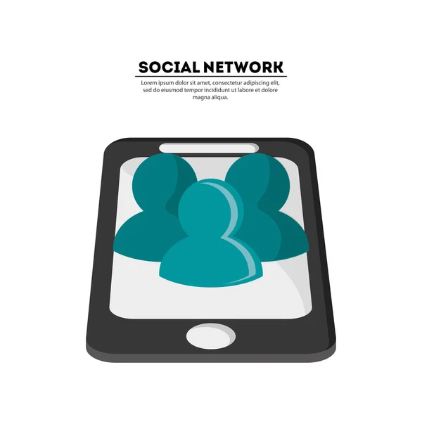 Smartphone sociale netwerkpictogram. Vectorafbeelding — Stockvector