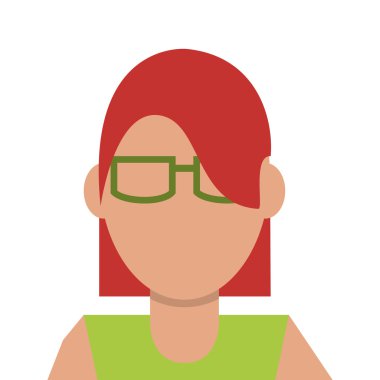 gözlük simgesi olan meçhul kadın